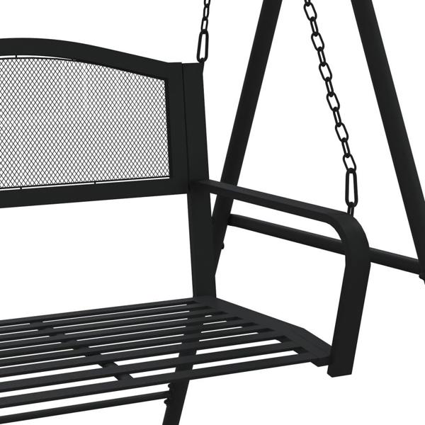Κούνια κήπου vidaXL, 124 cm, μαύρη, από ατσάλι