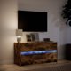 vidaXL Szafka pod TV z LED przydymiony dab 100x34x50 cm
