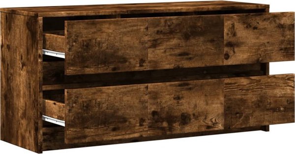 vidaXL Szafka pod TV z LED przydymiony dab 100x34x50 cm
