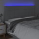 vidaXL Κεφαλάρι για κρεβάτι με LED, ανοιχτό γκρι, 160x5x118/128 εκ., υφασμάτινο