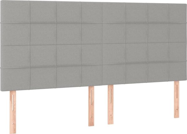 vidaXL Κεφαλάρι για κρεβάτι με LED, ανοιχτό γκρι, 160x5x118/128 εκ., υφασμάτινο
