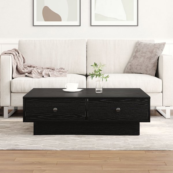 vidaXL Τραπέζι Καφέ 90x90x28 εκ. από Συνθετικό Ξύλο, Μαύρη Δρυς