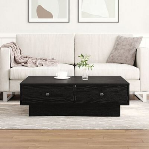vidaXL Τραπέζι Καφέ 90x90x28 εκ. από Συνθετικό Ξύλο, Μαύρη Δρυς