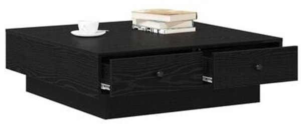 vidaXL Τραπέζι Καφέ 90x90x28 εκ. από Συνθετικό Ξύλο, Μαύρη Δρυς