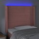 vidaXL Ροζ κεφαλάρι κρεβατιού με LED, βελούδο 83x16x118/128 cm