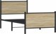 vidaXL Μεταλλικός Σκελετός Κρεβατιού 90x200 cm Καπνιστό Δρυς Χρώμα