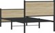 vidaXL Μεταλλικός Σκελετός Κρεβατιού 90x200 cm Καπνιστό Δρυς Χρώμα