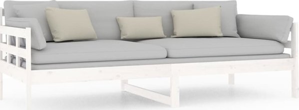 vidaXL Ημερήσιο κρεβάτι, λευκό, από μασίφ πεύκο, 90x200 cm