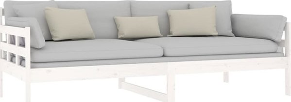 vidaXL Ημερήσιο κρεβάτι, λευκό, από μασίφ πεύκο, 90x200 cm
