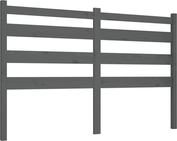 vidaXL Κεφαλάρι κρεβατιού, γκρι, 156x4x100 εκ., μασίφ πεύκο