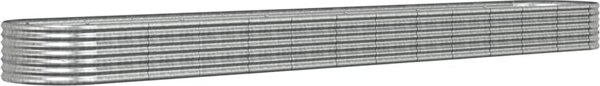 vidaXL Donica ogrodowa, malowana proszkowo stal, 512x80x36 cm, srebrna