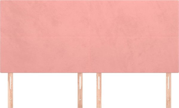vidaXL Κεφαλάρια κρεβατιού, 4 τεμάχια, ροζ, 90x5x78/88 cm, βελούδο