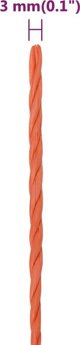 vidaXL Σχοινί εργασίας, πορτοκαλί, 3 mm, 100 μ, πολυπροπυλένιο