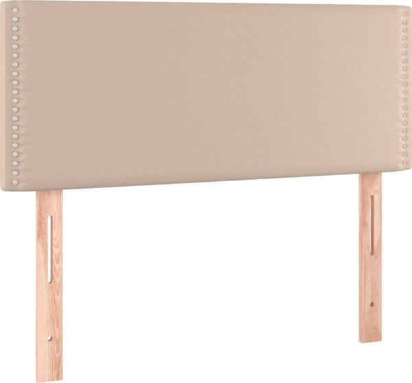 vidaXL Lozko kontynentalne, materac i LED cappuccino ekoskora 80x200cm