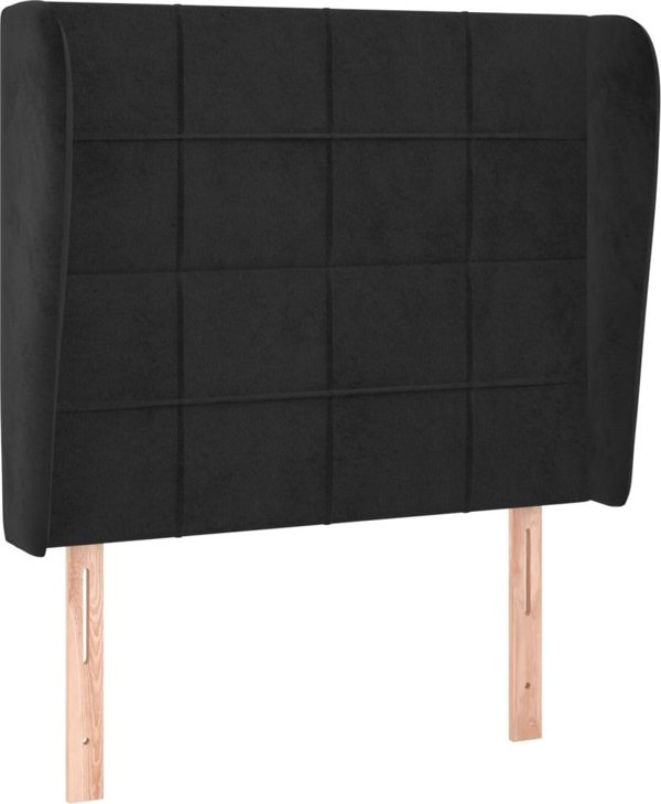 vidaXL Κεφαλάρια Uszak, Μαύρο, 103x23x118/128 cm, Βελούδο