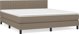 vidaXL Λουξ Κρεβάτι με Στρώμα, Taupe, Υφασμάτινο, 180x200cm