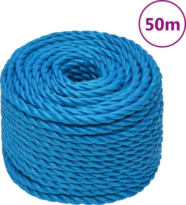 vidaXL vidaXL Linka robocza, niebieska, 12 mm, 50 m, polipropylen