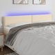 vidaXL Κεφαλάρι Κρεβατιού με LED, Εκρού, 180x5x78/88 cm, Υφασμάτινο