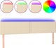 vidaXL Κεφαλάρι Κρεβατιού με LED, Εκρού, 180x5x78/88 cm, Υφασμάτινο