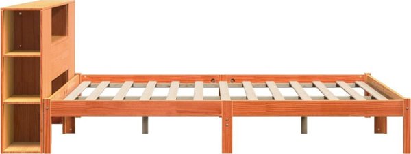 vidaXL Κρεβάτι με ράφι, χωρίς στρώμα, 180x200 cm, μασίφ ξύλο πεύκου