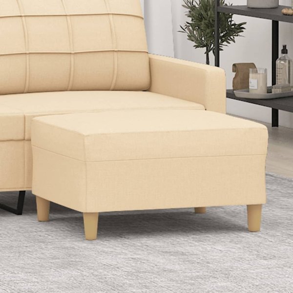 vidaXL Σκαμπό, κρεμ, 70x55x41 εκ., επενδεδυμένο με ύφασμα