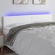 vidaXL Zaglowek do lozka z LED bialy 180x5x78/88 cm sztuczna skora