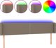 vidaXL Κεφαλάρι Κρεβατιού με LED, Taupe, 183x16x78/88 cm, Υφασμάτινο