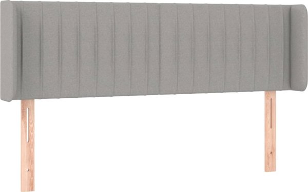 vidaXL Zaglonek do lozka z LED, jasnoszary, 147x16x78/88 cm, tkanina