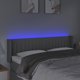 vidaXL Zaglonek do lozka z LED, jasnoszary, 147x16x78/88 cm, tkanina