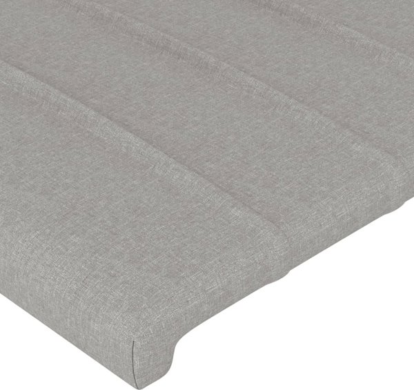 vidaXL Zaglonek do lozka z LED, jasnoszary, 147x16x78/88 cm, tkanina
