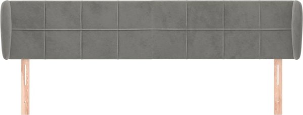 vidaXL Κεφαλάρι uszak, ανοιχτό γκρι, 203x23x78/88 cm, βελούδο