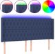 vidaXL Κεφαλάρι για κρεβάτι με LED, μπλε, 203x16x118/128 εκ., ύφασμα