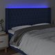 vidaXL Κεφαλάρι για κρεβάτι με LED, μπλε, 203x16x118/128 εκ., ύφασμα