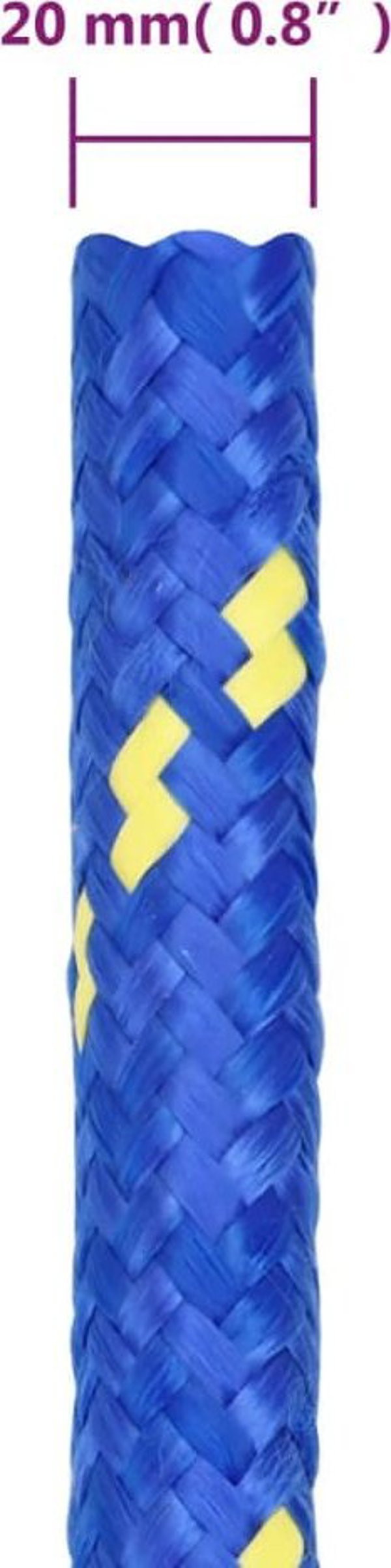 vidaXL Linka zeglarska, niebieska, 20 mm, 100 m, polipropylen