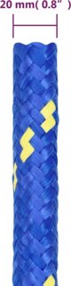 vidaXL Linka zeglarska, niebieska, 20 mm, 100 m, polipropylen