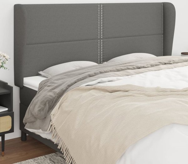 vidaXL Ζαγλοβέκ uszak, σκούρο γκρι, 203x23x118/128 εκ., ύφασμα