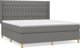 vidaXL Κρεβάτι κοντινεντάλ 180x200 cm υφασμάτινο σκούρο γκρι