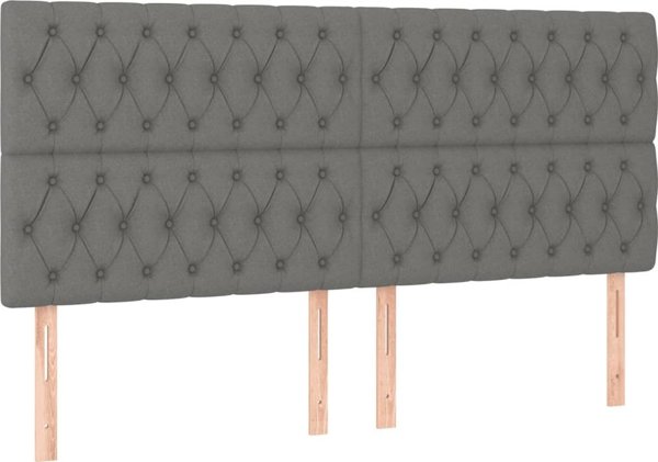 vidaXL Κρεβάτι κοντινεντάλ 180x200 cm υφασμάτινο σκούρο γκρι