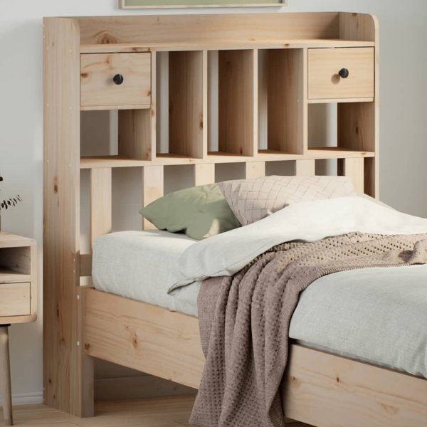 vidaXL Wezglowie do lozka z polkami 75 cm lite drewno sosnowe