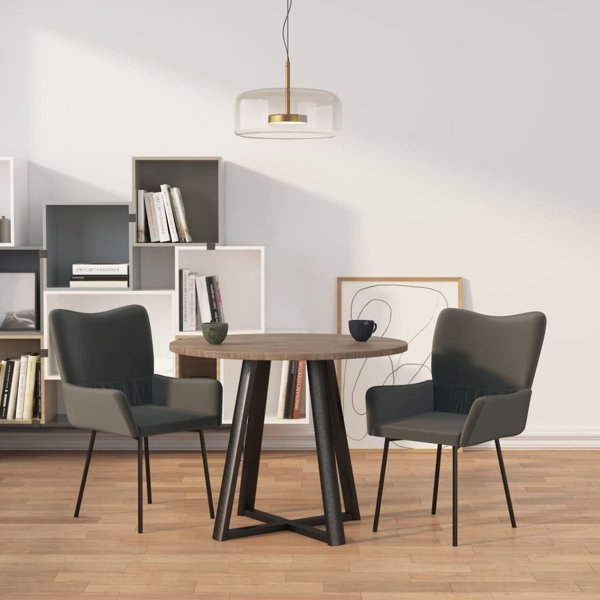 vidaXL Σετ 2 Τραπεζοκαθισμάτων, Σκούρο Γκρι, Βελούδινα