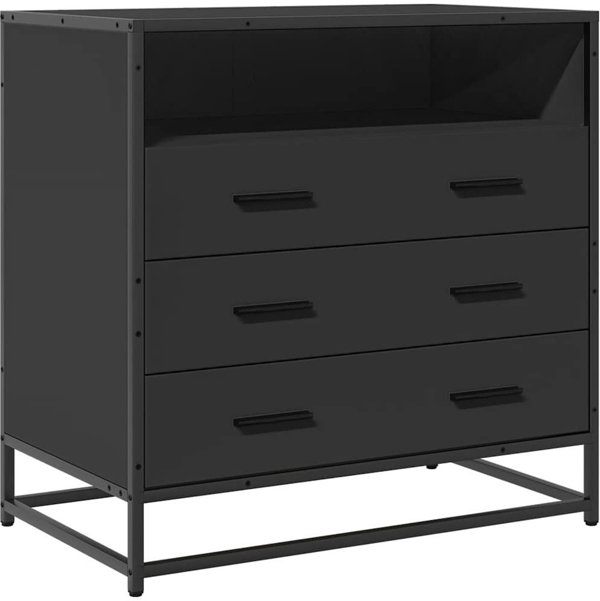 vidaXL Συρταριέρα Μαύρη 70x41x70 cm από Υλικό Τύπου Ξύλου