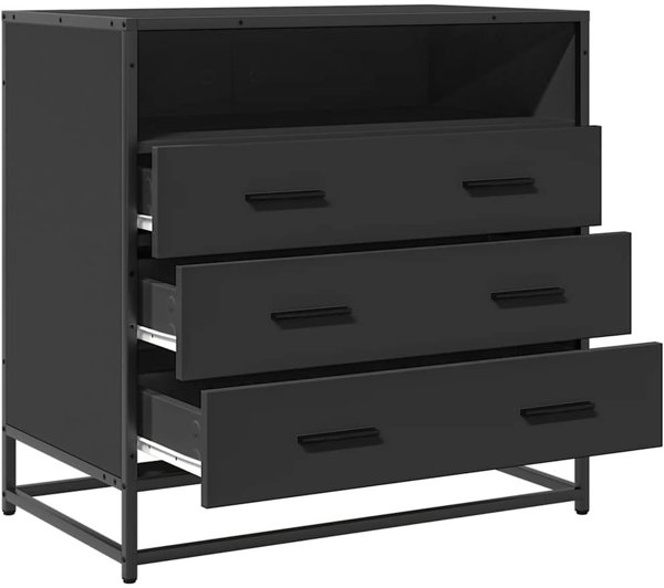 vidaXL Συρταριέρα Μαύρη 70x41x70 cm από Υλικό Τύπου Ξύλου