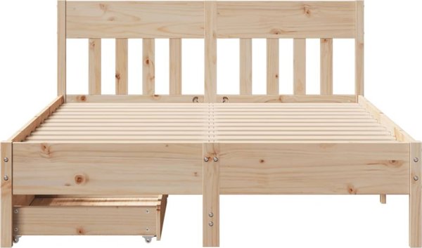vidaXL Rama κρεβατιού χωρίς στρώμα, 140x190 cm, μασίφ πεύκο