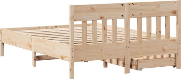 vidaXL Rama κρεβατιού χωρίς στρώμα, 140x190 cm, μασίφ πεύκο