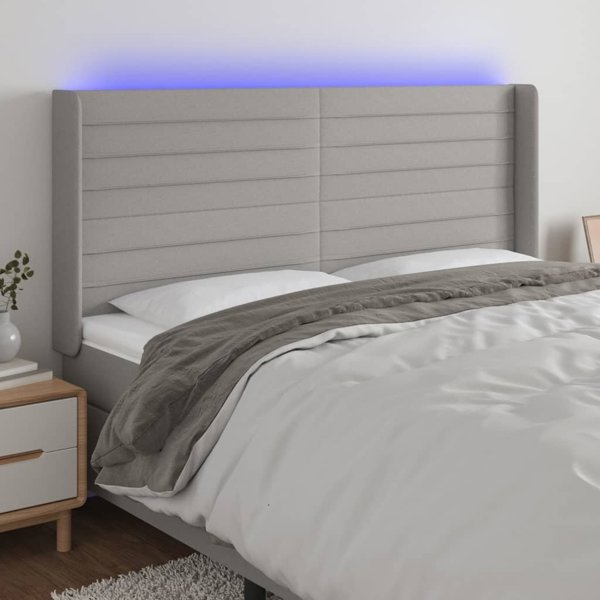 vidaXL Zaglozek giatou me LED, asprogkri, 163x16x118/128 cm, yfasma