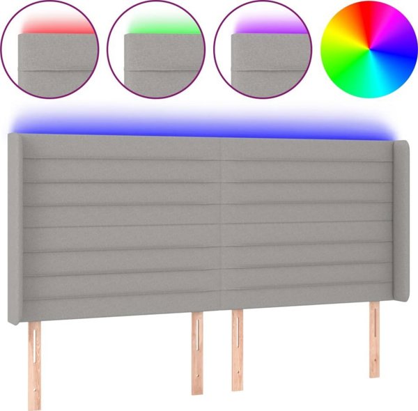 vidaXL Zaglozek giatou me LED, asprogkri, 163x16x118/128 cm, yfasma