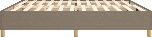 vidaXL Ηπειρωτικό κρεβάτι, χρώμα taupe, επενδεδυμένο με ύφασμα, 200x200 cm