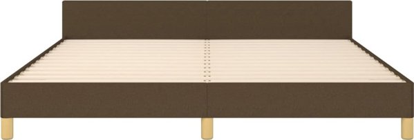 vidaXL Κρεβατοκάμαρα με κεφαλάρι, καφέ σκούρο, 180x200 cm, επενδεδυμένη ύφασμα
