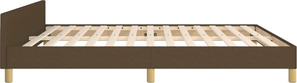 vidaXL Κρεβατοκάμαρα με κεφαλάρι, σκούρο καφέ, 160x200 εκ, επενδυμένη με ύφασμα