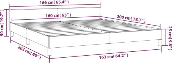 vidaXL Κρεβατοκάμαρα με κεφαλάρι, σκούρο καφέ, 160x200 εκ, επενδυμένη με ύφασμα
